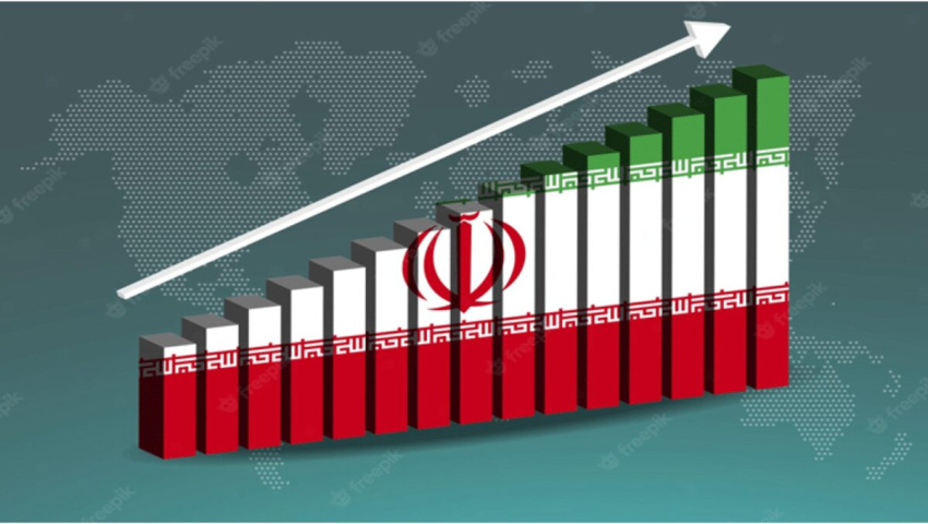 پرچم ایران با یک نمودار پلکانی رو به بالا _ اطلس دیپلماسی