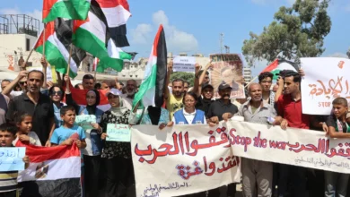 تظاهرات مردم با پرچم فلسطین