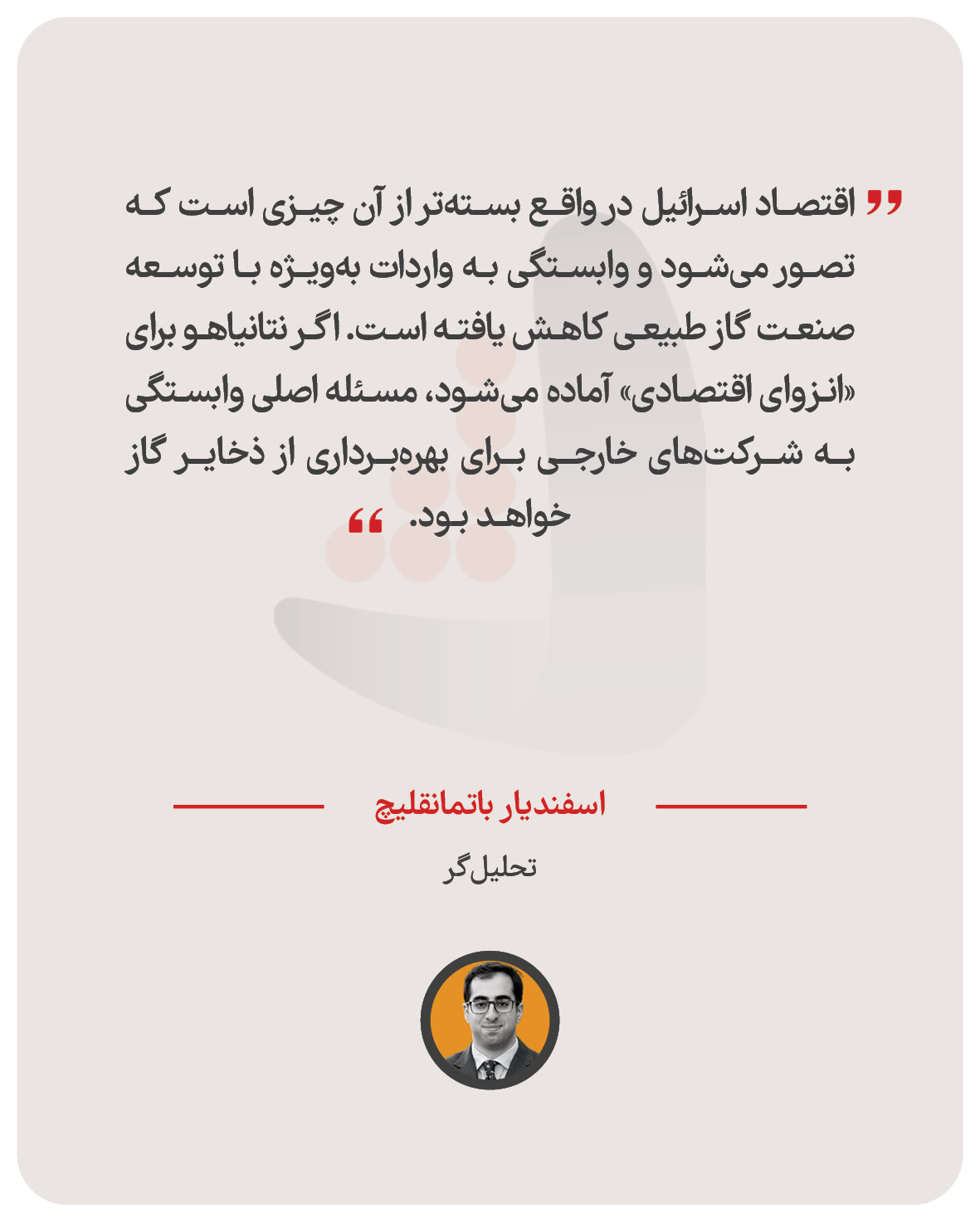 اسفندیار باتمانقلیچ – تحلیل‌گر