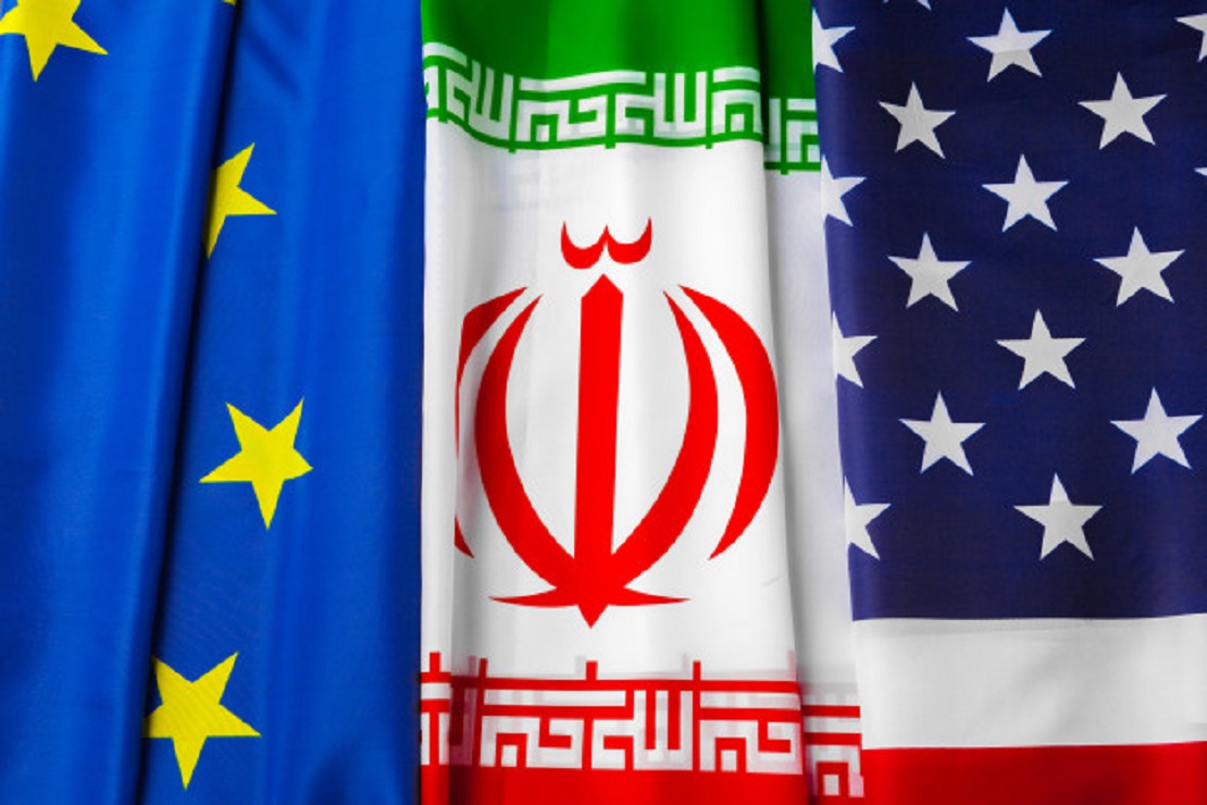 پرچم امریکا - ایران - اتحادیه اروپا _ اطلس دیپلماسی