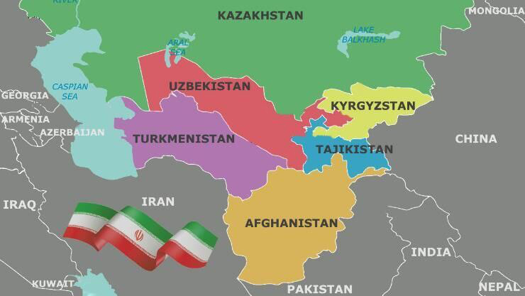 نقشه کشورهای آسیای میانه _ اطلس دیپلماسی