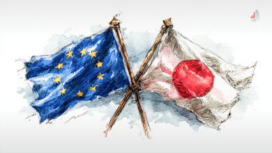پرچم ژاپن و اتحادیه اروپا _ اطلس دیپلماسی