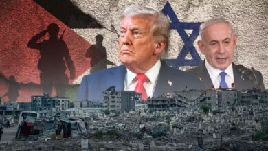 ترامپ و نتانیاهو، پرچم غزه و اسرائیل _ اطلس دیپلماسی