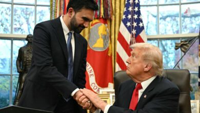 دونالد ترامپ رئیس جمهور آمریکا و زهران ممدانی شهردار نیویورک در کاخ سفید