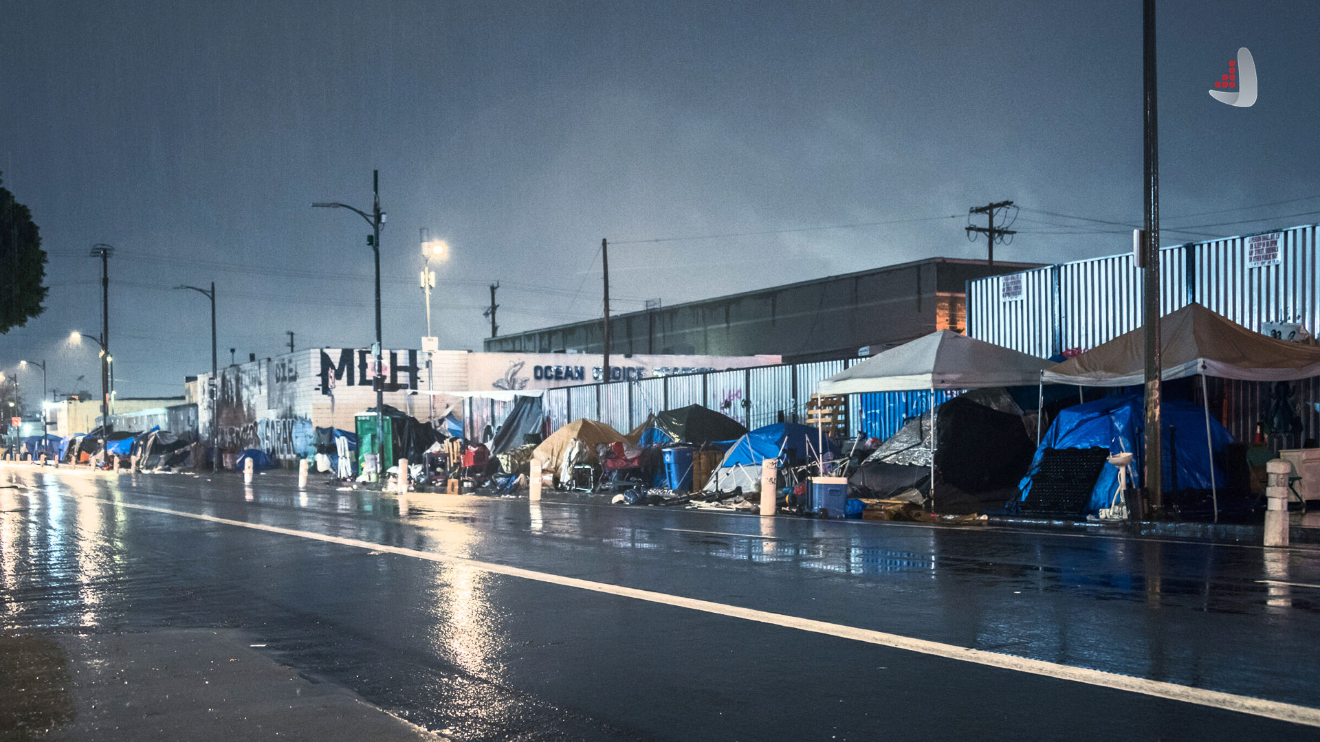تصویری از بی‌خانمانان کالیفرنیا