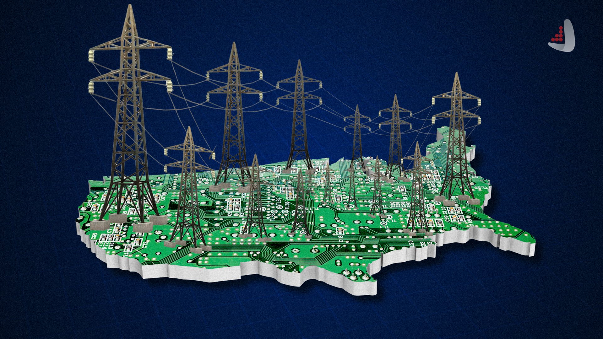 نقشه آمریکا و دکل های فشار قوی برق