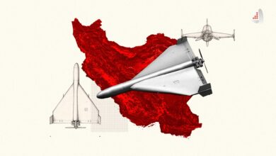 پهپاد شادهد و نقشه ایران به رنگ قرمز