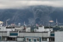 دود ناشی از انفجار تاسیسات در روسیه