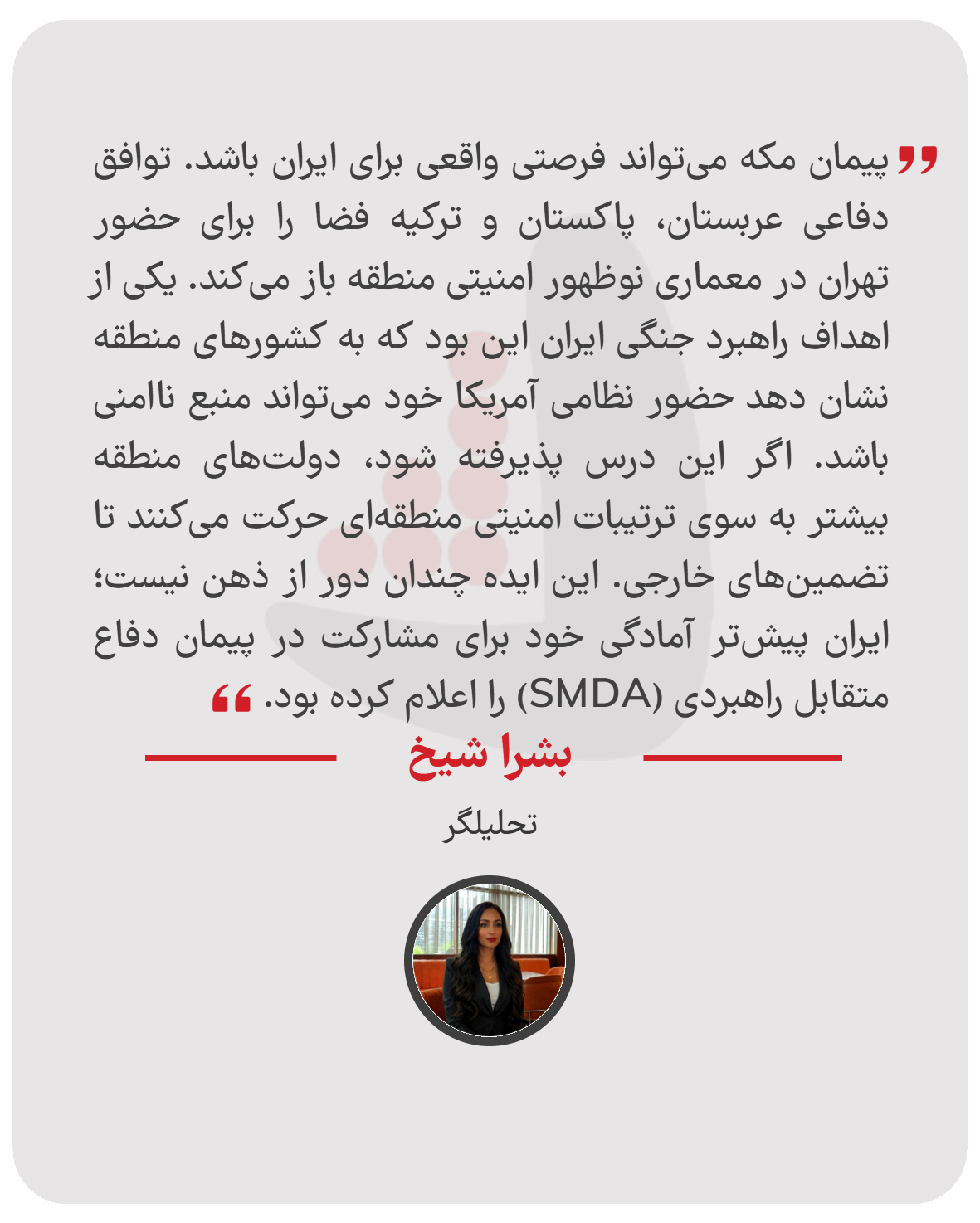 بشرا شیخ - تحلیلگر